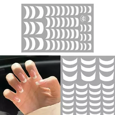 Nail Art Sticker Decal White French Manicure Template NEW • £1.19