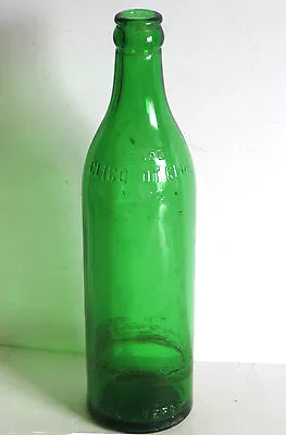 Clicquot Club Vintage Green Glass Ginger Ale Bottle 10.25  FREE SH • $24