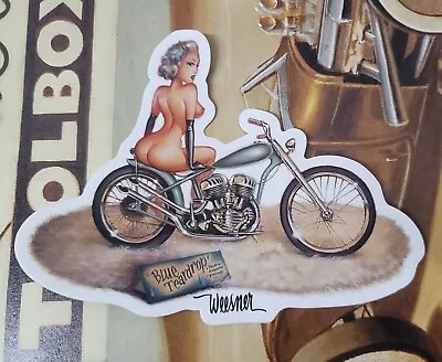 Keith WEESNER Decal Custom FLATHEAD CHOPPER PinUp Girl Gga Vtg Old Bobber Harley • $15.99
