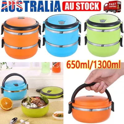 $7.20 • Buy 650/1300ML Lunch Box Thermos Food Flask Stainless Steel Insulated Jar Container