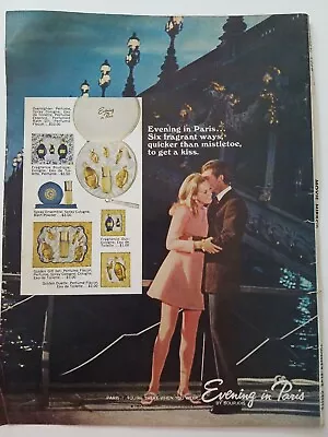 1969 Bourjois Evening In Paris Perfume Cologne Powder Gifts Set Romantic Kiss Ad • $16.86