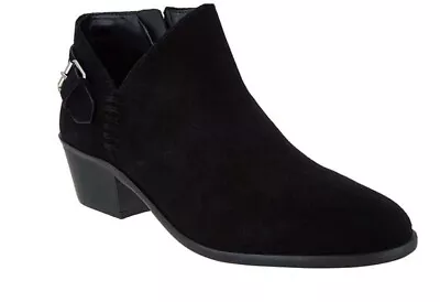 Vince Camuto Suede Booties Buckle Parveen Black • $25.49