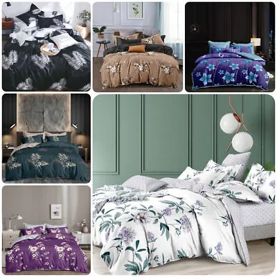 £10.99 • Buy 4 Pcs Complete Bedding Set  With Fitted Bed Sheet Duvet Cover Single Double King