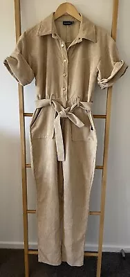 Pretty Little Thing Tan Corduroy Jumpsuit. Size 8 • $34.95
