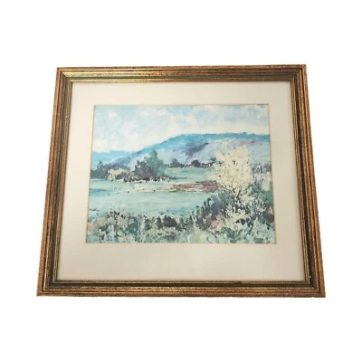 $59.99 • Buy Vintage Framed Painting Landscape Original Artist Signed Art Mountains Lake 14 