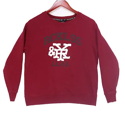 Young & Reckless Women's Red Varsity Pullover Crewneck Sweatshirt - Size Medium • £16.35