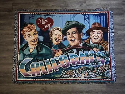 NEW California Here We Come  I Love Lucy  Tapestry Throw Blanket 57  X 47  USA  • $79.99