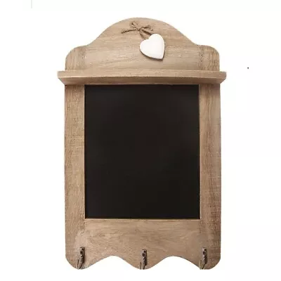 £12.95 • Buy Kitchen Chalk Board Vintage Wall Blackboard Shabby Chic Notice Rustic With Hooks