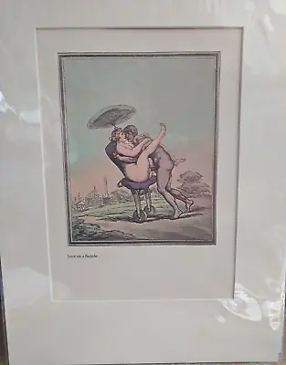 £25 • Buy This Fantastic Erotic Print Called “Love On A Bicycle”, Thomas Rowlandson (1756-