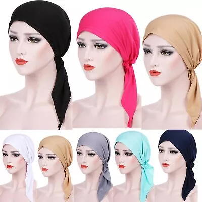 Women's Stretch Chemo Cap Cancer Hat Muslim Hair Scarf Hijab Head Wrap Turban • $5.70