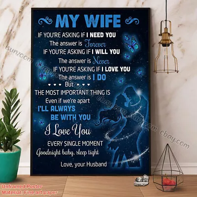 Couple Husband To My Wife I'Ll Always Be With You Blue Butterfly Dancing Coup... • £14.86