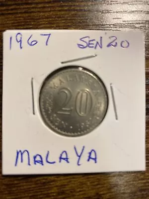 1967 20 Sen Malaysia Coin - Nice World Coin !!! • $2