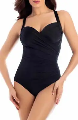 Miraclesuit Must Have Sanibel Black One Piece Swimsuit L74201 Size US 14 • $141.75