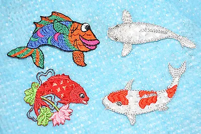 £1.40 • Buy Fish Embroidered Motif Patch Badge Embroideries Japanese Koi Carp