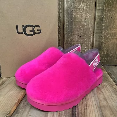 Ugg Fluff Yeah Clog Pink Wool Slingback Slipper Sandal  Big Kids Us 3 Women Us 5 • $72