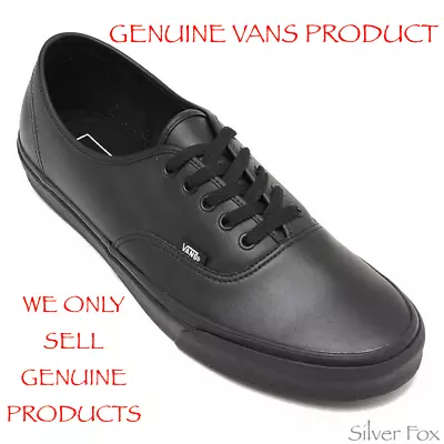 Vans Authentic Leather Black Mono Youth Kids School Shoes Sneakers Runners New • $39.95