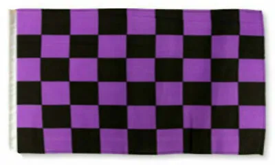 12x18 12 X18  Black & Purple Checkered Checker Race Sleeve Flag Boat Car Garden • $5.88