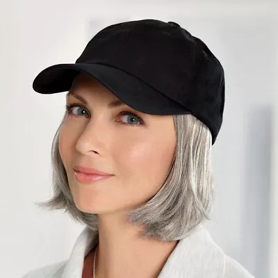 Henry Margu Shorty Black Hat Wig In Light Gray / Silver • $78