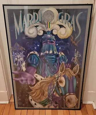 1993 New Orleans Mardi Gras Poster By Michael Hunt 38 X 25  Framed Glassed • $149