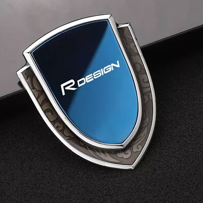 For Volvo R Design Car Window Rear Trunk Side Emblem Sticker Badge Blue Silver • $24.99