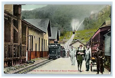 1909 Leaving The Base Summit Depot Train Station Mount Washington NH Postcard • $14.98