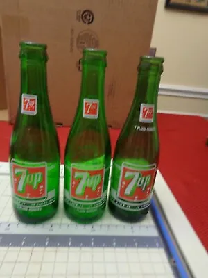  7oz SEVEN-UP  BOTTLE 7UP Red Top Label No Bottler Listed On Bottle • £4.76