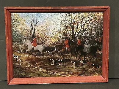 Vintage Dufex Foil Art Fox Hunt Scene Framed Print Horse And Hounds • $24.99