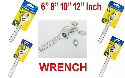 Adjustable Wrench Spanner 6'' 8  10'' 12 Inch Pipe Plumber Drop FORGED Tool DIY • £4.99