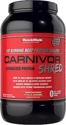 Carnivor Shred Fat Burning Hydrolized Beef Protein Isolate 0 Lactose 0 Sugar  • $51.88