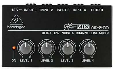 £24.89 • Buy Behringer MICROMIX MX400 Ultra Low-Noise 4-Channel Line Mixer, Black