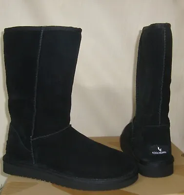 KOOLABURRA By UGG Classic Tall Black Suede Fur Lined Boots Size 7 NEW 1014302 • $69.98