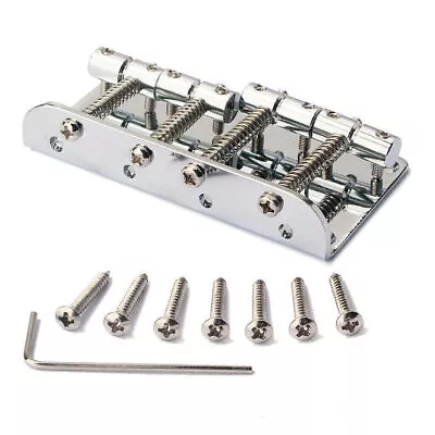 1 Set Bridge For Fender Precision Jazz Bass Guitar Parts Chrome 201B-4 Badass • $13.80