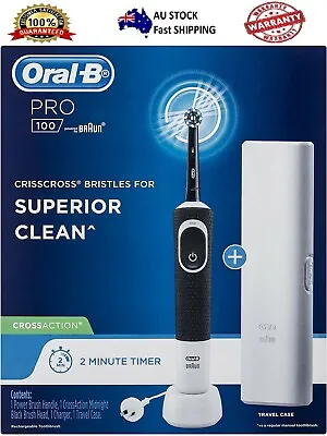 $65.99 • Buy Oral-B Pro 100 Electric Rechargeable Toothbrush Powered By Braun + Travel Case