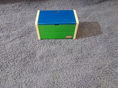 Vintage Little Tikes Dollhouse Green Blue Toy Box Chest • $24.99