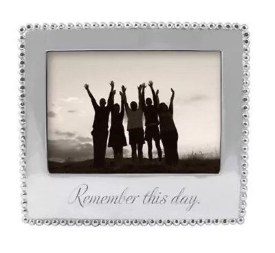 Mariposa - Silver 5x7 Beaded Picture Frame Engraved “Remember This Day” Wedding • $29.99