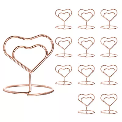 12pcs Table Number Holders Heart 40mm Tall 35mm Base Width Mini Rose Gold • £8.58