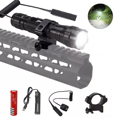 $14.99 • Buy 90000LM Tactical Police Gun Flashlight +Picatinny Rail Mount+Switch For Hunting