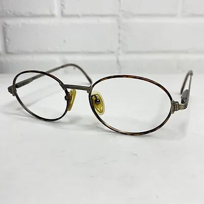 Vintage FENDI Eyeglasses Havana Antique Bronze Round Eyeglasses Frames H2121 • $42.48