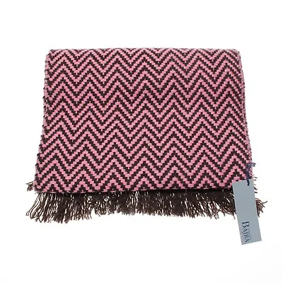 Bajra NWT Scarf In Pink/Brown Chevron Pattern Wool/Silk Blend Made In Nepal • $269.99