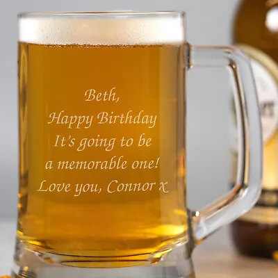 £11.99 • Buy Personalised Pint Glass Tankard For 18th 21st 30th 50th 60th Birthday Gifts Idea