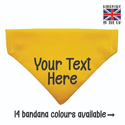 Handmade Personalised Dog Bandana Slide On Collar Neckerchief Scarf Gift Present • £6