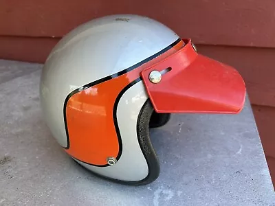 Vintage 1975 KRW Trabaca 2500 Motorcycle Helmet Moto Peak Visor AMA Motocross • $50