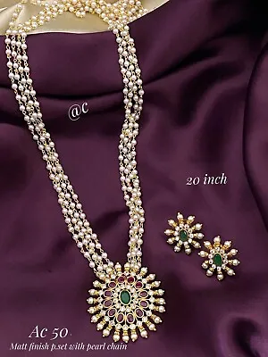 Beautiful Indian Long Necklace And Earrings Set • $31.11