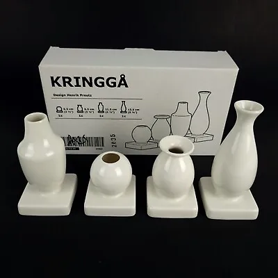 Ikea Kringga Decorative Ceramic Vase Set Of 4 White  New • $25.37