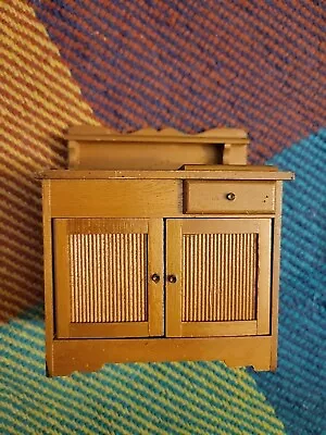 Vintage Artisan Dry Sink Miniature Kitchen Wood Dollhouse Furniture + Minies • $19.99