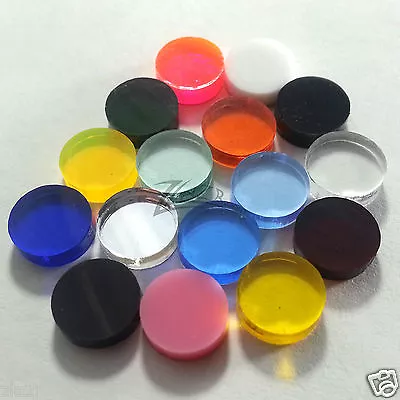 (100) 3/4  X 1/8  Small RANDOM COLOR Acrylic Circle Disc Plexiglass Plastic Base • $9.49