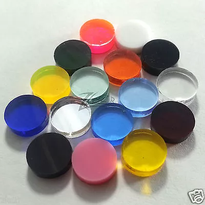 (50) 3/4  X 1/8  Small RANDOM COLOR Acrylic Circle Disc Plexiglass Plastics USA! • $5.75