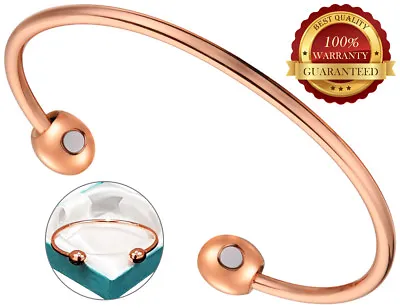 £8.99 • Buy Copper Magnetic Thin Bracelet Balls Arthritis Pain Healing Cuff Bangle Wristband