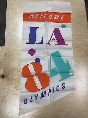 Vintage 1984 OLYMPICS Los Angeles WELCOME LA 84 Banner Flag NEW • $65