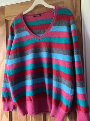 £14 • Buy M&S Autograph Cashmere Striped V-Neck Jumper Size 20